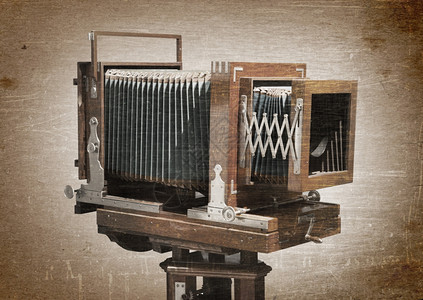 旧木制照相机隔离式图片