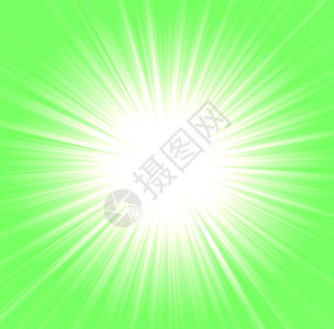 太阳光束向各个方绿色和白图片