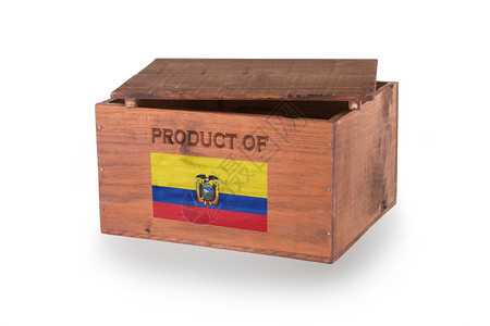 厄瓜多尔产的白背景木制箱图片
