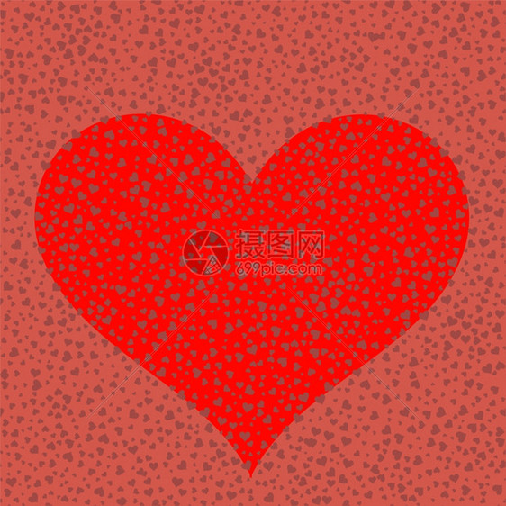 红浪漫背景的心情人节象征图片