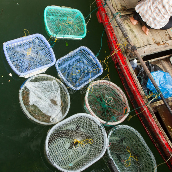 201年在船上卖食品许多越南人试图向游客出售不同的货物图片