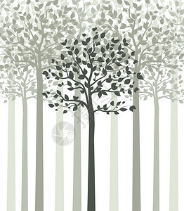 有树叶的木矢量说明有树叶的木矢量说明有森林的景观背图片