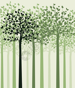 有树叶的木矢量说明有树叶的木矢量说明有森林的景观背图片