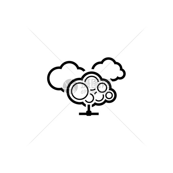 云服务图标平坦设计商业概念孤立说明图片