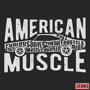 T恤印刷设计美国肌肉汽车古董邮票徽章贴图片