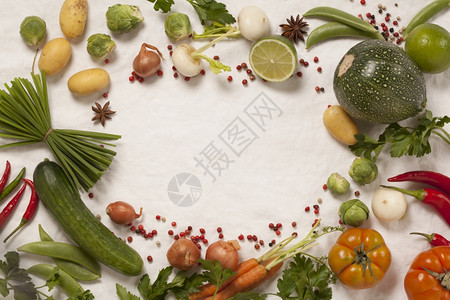 白色的有机蔬菜框架背景图片
