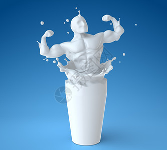 自然牛奶是指健康以运动员身体形式喷洒的牛奶图片