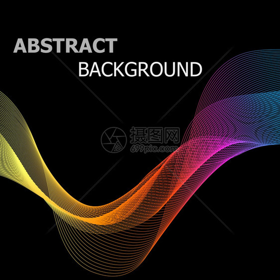 彩色抽象线条矢量背景图片