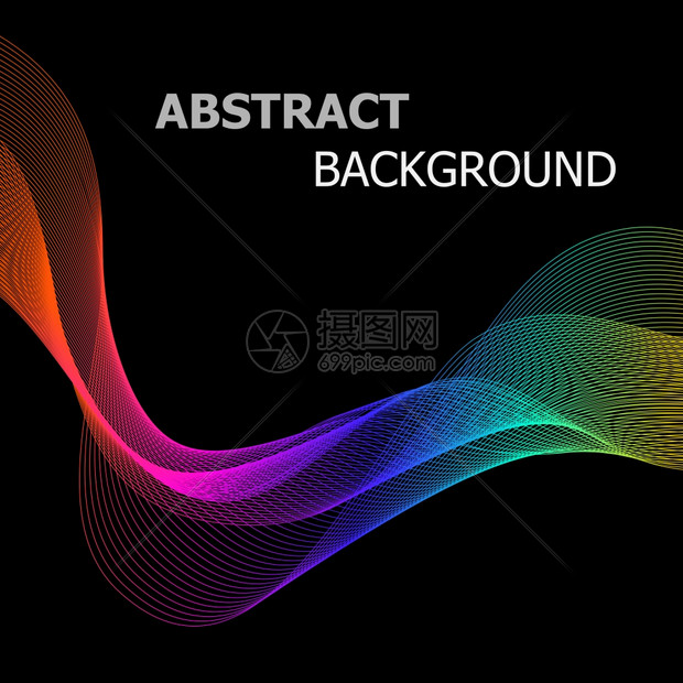 彩色抽象线条矢量背景图片