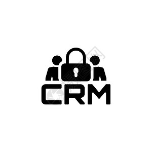CRM安全图标平面设计商业和金融单独说明图片