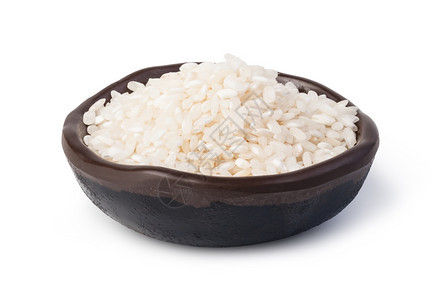Arborio水稻Arborio水稻在白色背景下被隔离图片