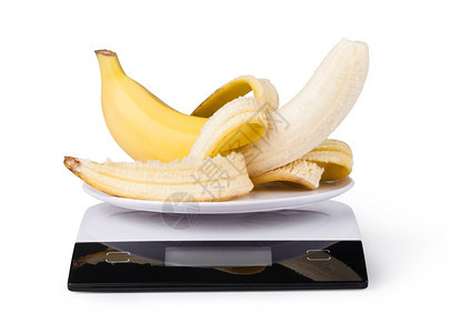 香蕉电子比例尺香蕉与白色隔离的电子比例尺香蕉与白色隔绝的电子比例尺图片