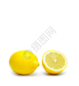 白色背景上孤立的柠檬图片