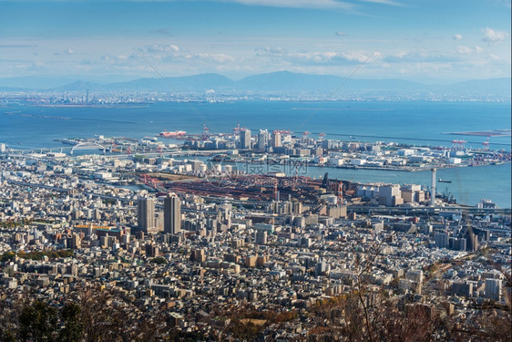 日本神户市空中观察图片