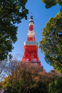 东京天空树日本东京塔和日本志波公园背景