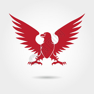 红鹰预言风格的光影矢量鹰标志设计图片