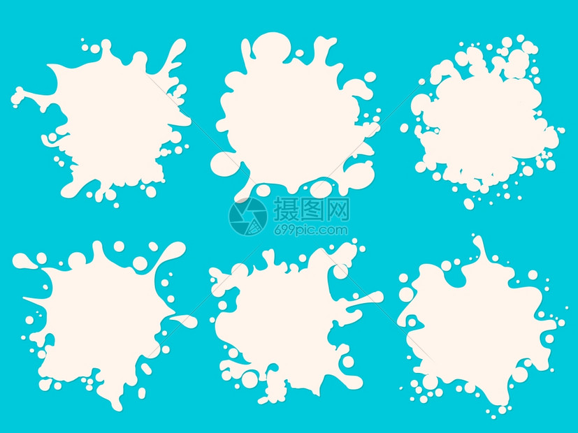 Lechoyoghurt喷洒在白色背景上隔离白乳奶喷洒的矢量插图图片