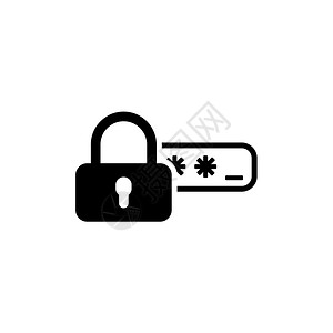 安全存取和密码保护图标安全存取和密码保护图标安全存取和密码保护图标平板设计安全概念配有帕洛克和密码框单独说明应用符号或UI元素图片