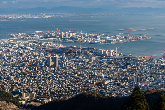 日本神户市空中观察图片