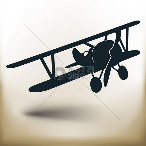 一部旧飞机的简单象征图图片