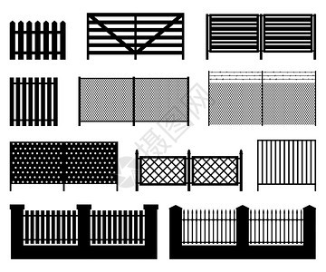 栅栏的轮廓黑色轮廓简单的矢量图标背景图片