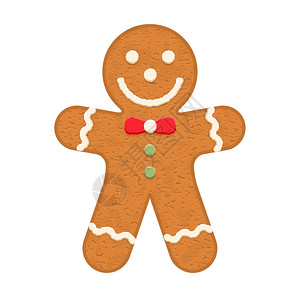 松仁曲奇姜饼人传统的圣诞饼干矢量eps10插图插画