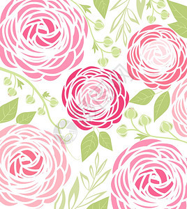 粉红色花朵矢量插图背景图片
