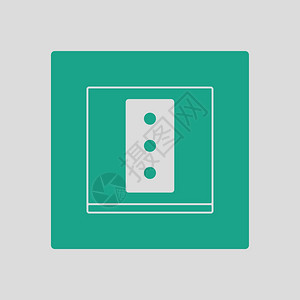 意大利电气插座图标绿色的灰背景矢量插图图片