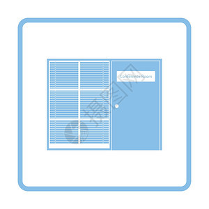 会议室图标蓝框设计矢量图示图片