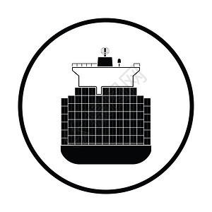 集装箱船舶图标细圆设计矢量说明图片