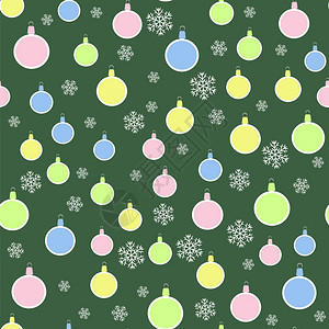 圣诞装饰无缝雪花在绿色背景上的模式圣诞装饰无缝雪花模式图片