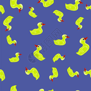 蓝背景的黄鸭无缝模式黄色鸭无缝模式图片