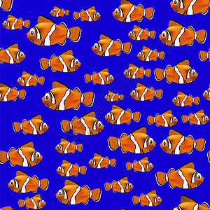 蓝背景的无橙鱼缝模式图片