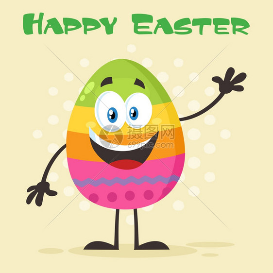 欢乐的彩色复活节鸡蛋图片