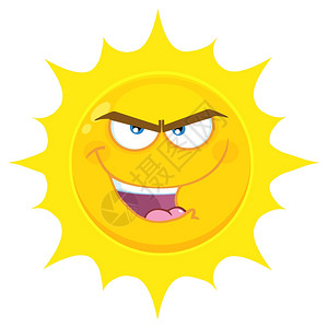 脸上的痣邪恶的黄太阳emoji脸上的刻薄表情插画