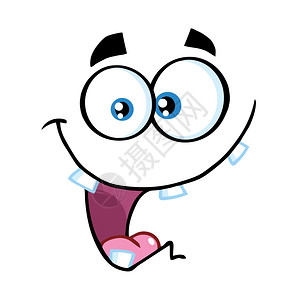 卡通玉米充满笑的疯狂卡通滑稽脸插画