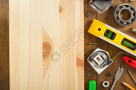 木材方面的工具和木制背景方面的工具和图片