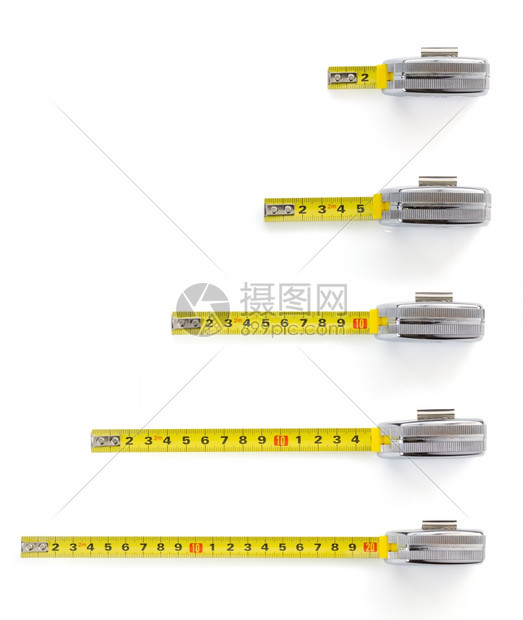 白色背景的磁带度量图片