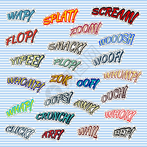 彩色英文花体字矢量设计元素图片素材