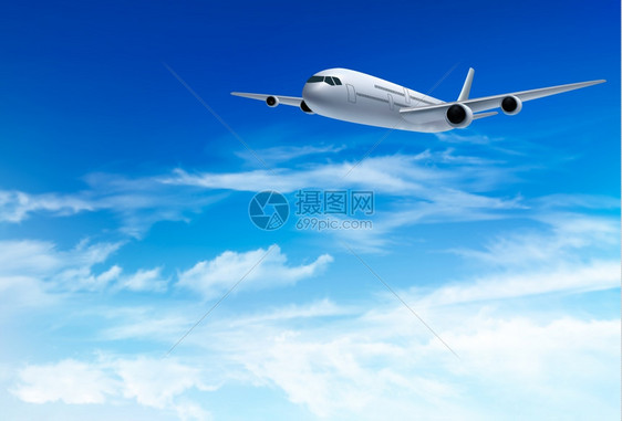 天空中的飞机图片