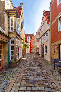 德国不来梅的中世纪街施诺尔德国不来梅的中世纪街施诺尔德国不来梅的汉萨城中心有半平的房屋图片