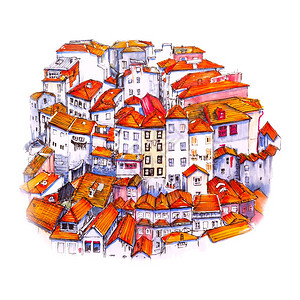 葡萄牙波尔图的景象城市葡萄牙波尔图典型的住房景象城市图标记图片