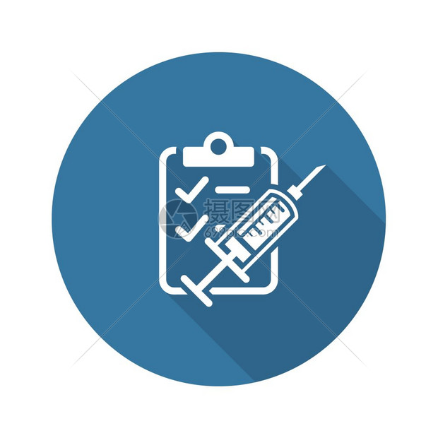 疫苗接种和医疗服务图标平面设计孤立