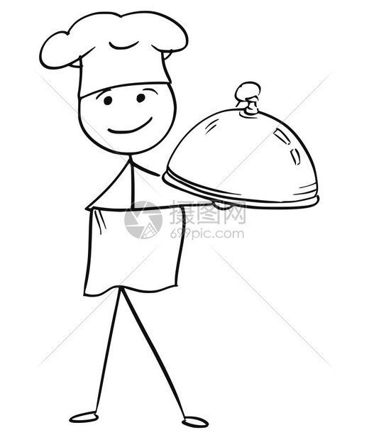 卡通矢量棍手画男厨师的帽图片