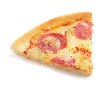 白背景孤立的辣椒尼披萨图片