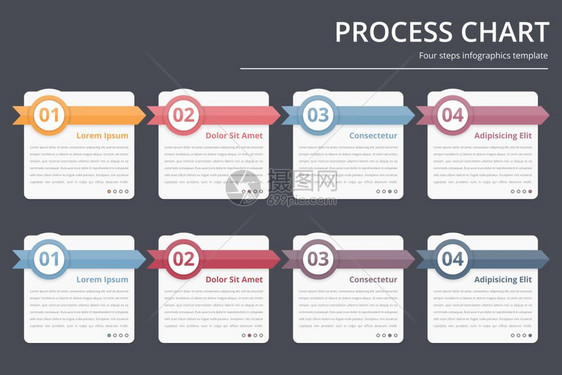 流程图模板带有数字和文的设计要素商业信息图工作流程步骤选项矢量eps10插图图片