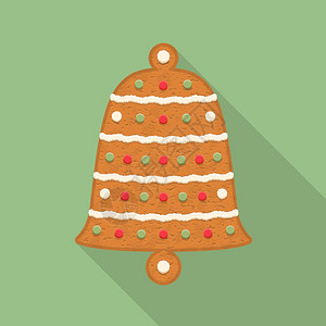 GingerbreadBellGingrbreadBell传统圣诞饼干矢量Eps10插图图片