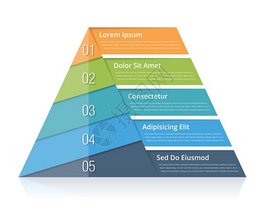 金字塔图包含5个要素的金字塔图包括数和文金塔信息图模版用于演示的金字塔图矢量eps10插图图片