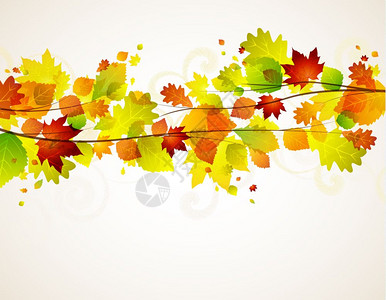 装饰文秋季留下带有文字空间的背景插画