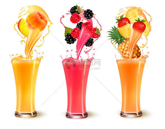 新鲜水果饮料图片
